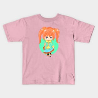 cute funny little girl cartoon Kids T-Shirt
